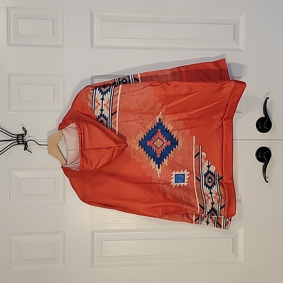 Womens western Aztec sweatshirt with fall colors - Picture 2 of 2